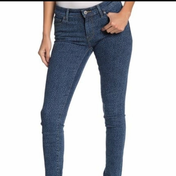LEVI'S skinny Mid-rise Slim Fit Cheetah Print Jeans - Picture 1 of 11